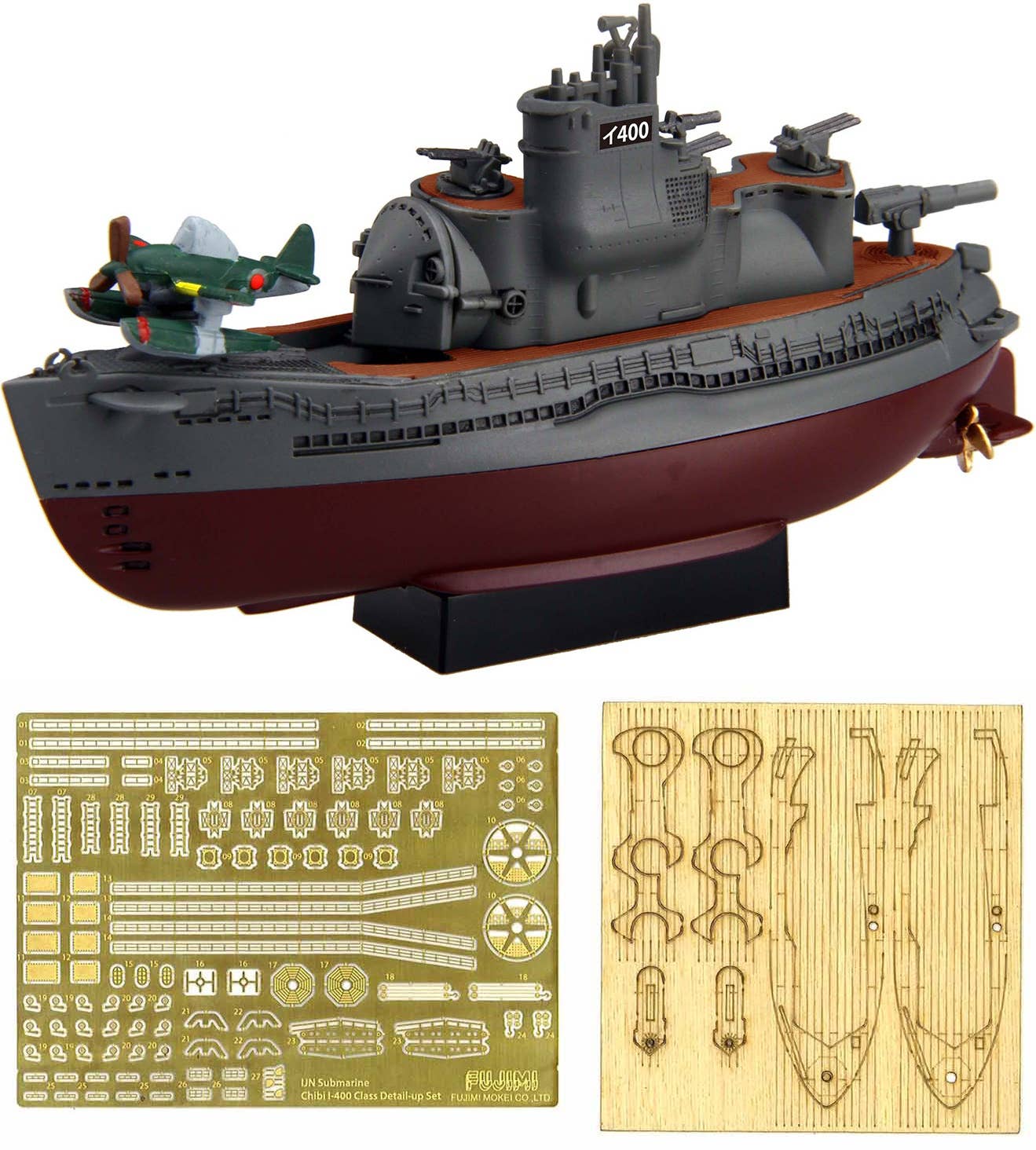 Fujimi Chibimaru Ship I-400 Submarine (Set of 2) Special Version (w/Photo-Etched Part, Wood Deck Seal) | 4968728422978