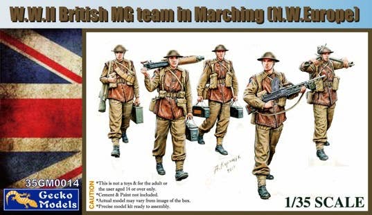 Gecko 1/35 W.W.II British MG Team In Marching (N.W. Europe) | 4892667350149