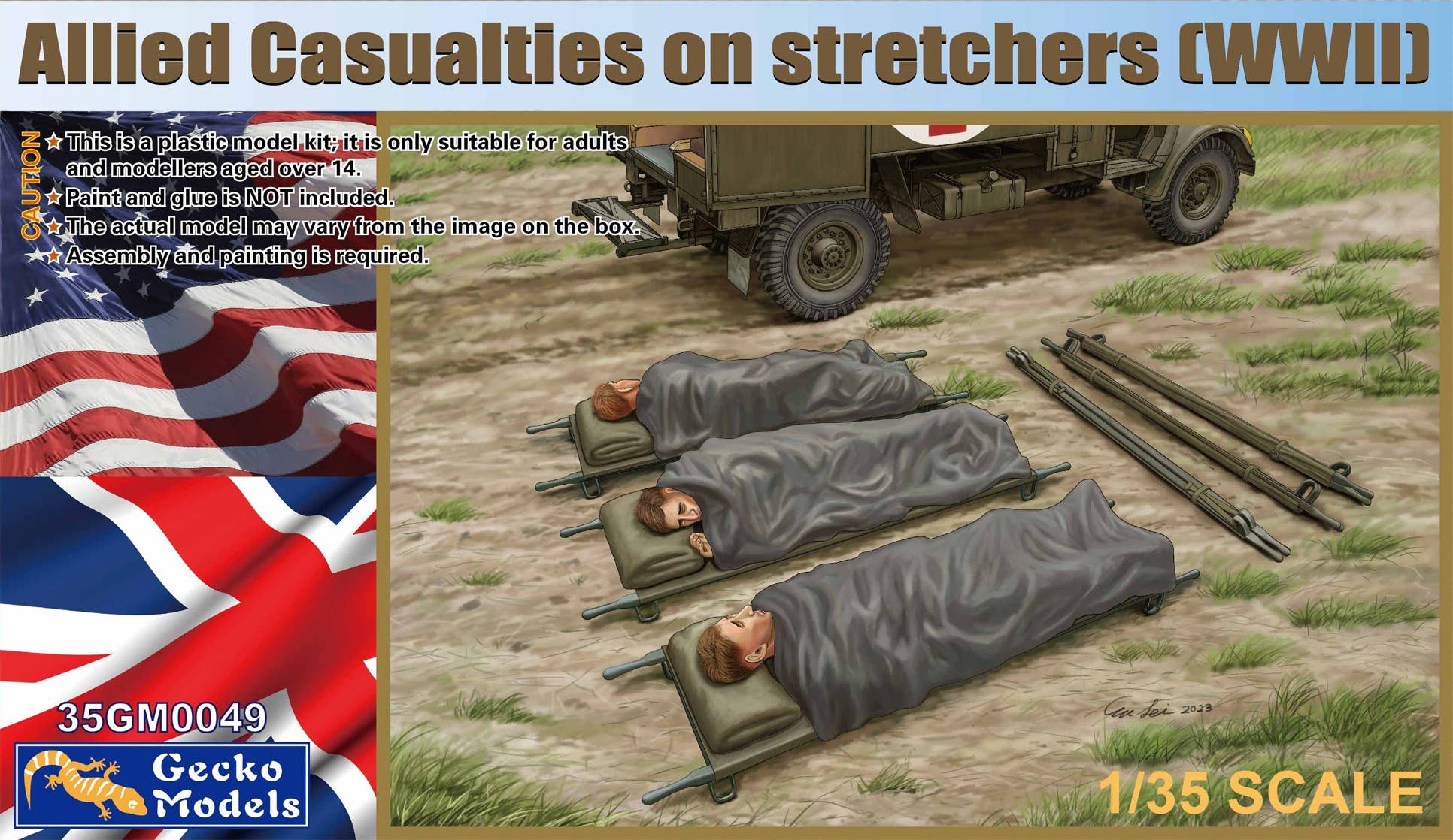 Gecko 1/35 Allied Casualties on stretchers (WWII) | 4892667350491