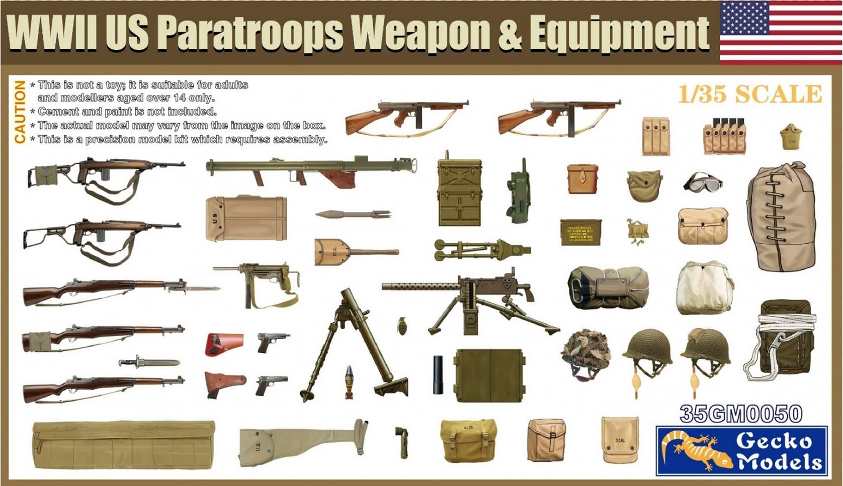 Gecko 1/35 WWII US Paratroops Weapon & Equipment | 4892667350507