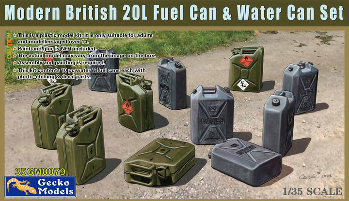 Gecko 1/35 Modern British 20L Fuel Can & Water Can Set | 4892667350798