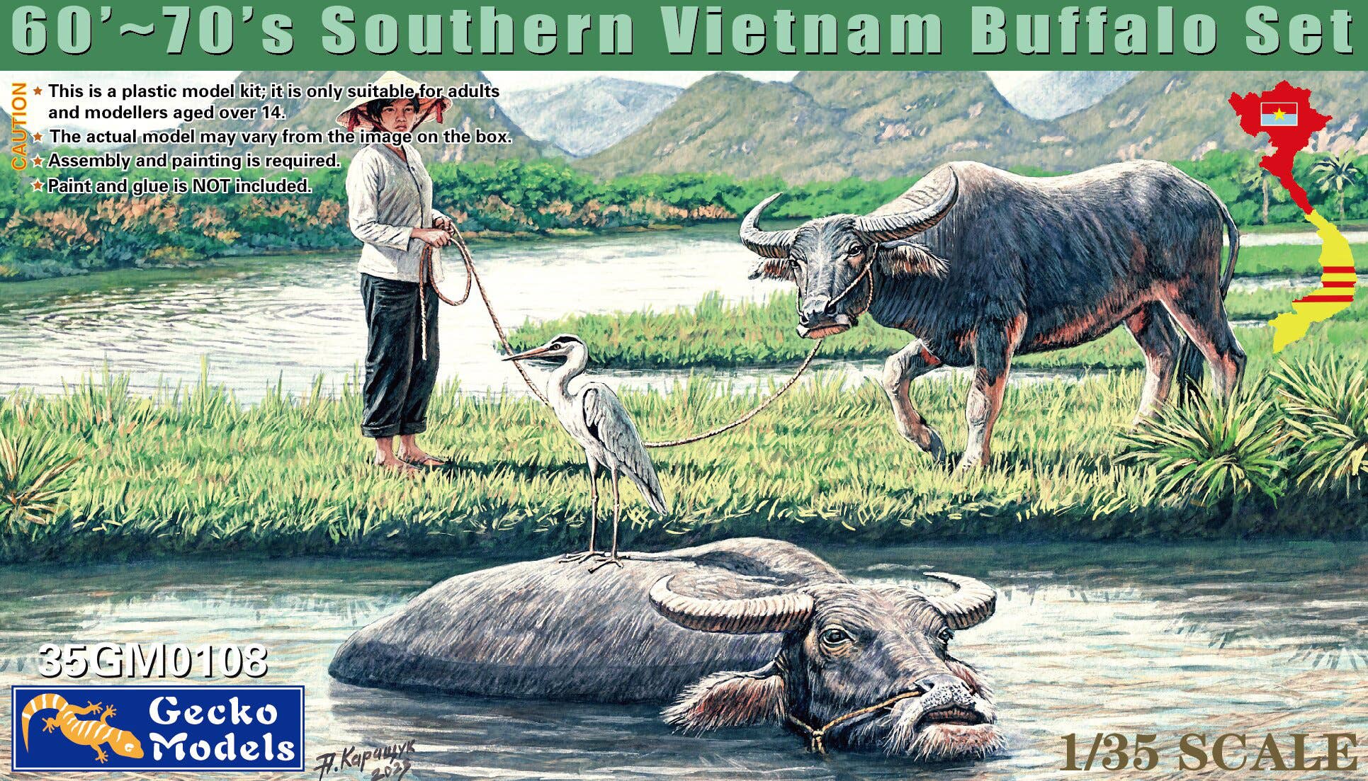 Gecko 1/35 60'~70's Vietnam Buffalo Set | 4892667351085