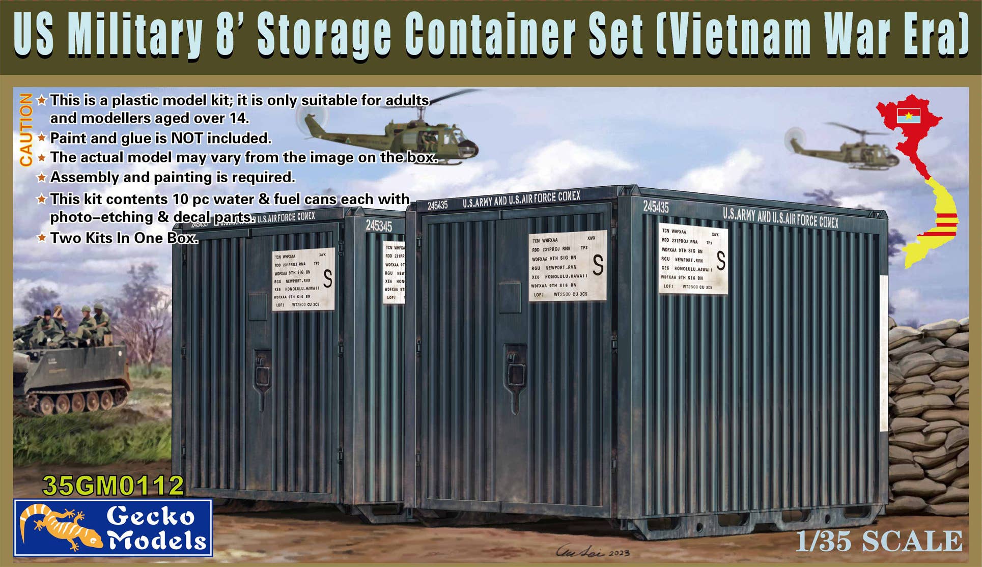 Gecko 1/35 US Military 8' Storage Container Set | 4892667351122