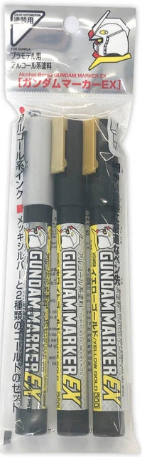 Mr Hobby GUNDAM MARKER EX PLATED SILVER AND 2 EX GOLD COLORS | 4973028922332