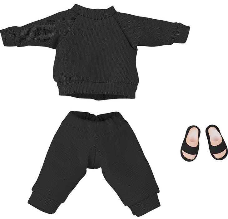 PLAMOD Nendoroid Doll Outfit Set: Sweatshirt and Sweatpants (Black) | 4580590173637