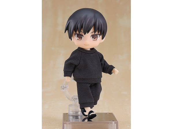 PLAMOD Nendoroid Doll Outfit Set: Sweatshirt and Sweatpants (Black) | 4580590173637