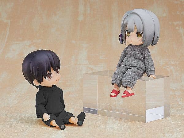 PLAMOD Nendoroid Doll Outfit Set: Sweatshirt and Sweatpants (Black) | 4580590173637