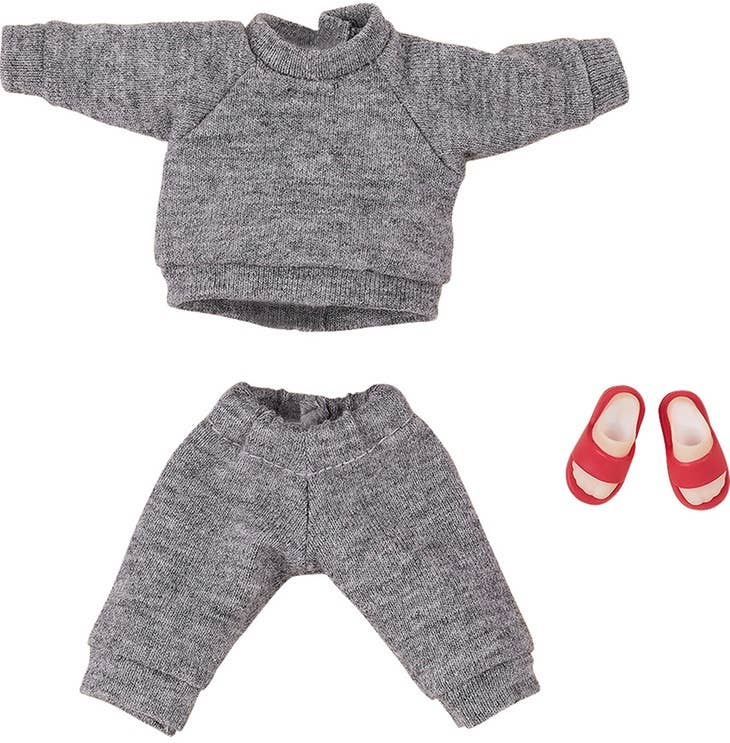 PLAMOD Nendoroid Doll Outfit Set: Sweatshirt and Sweatpants (Gray) | 4580590173644