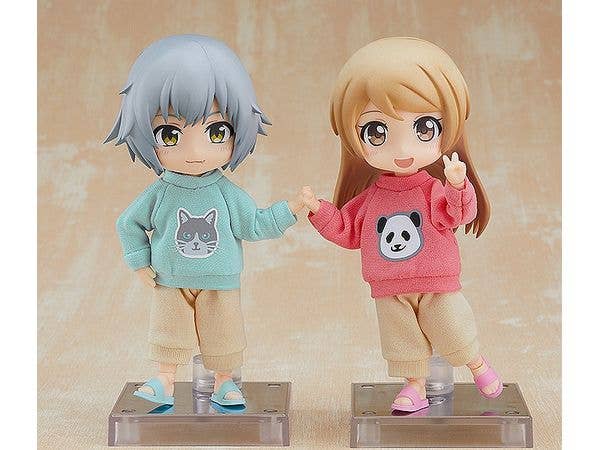 PLAMOD Nendoroid Doll Outfit Set: Sweatshirt and Sweatpants (Pink) | 4580590173651