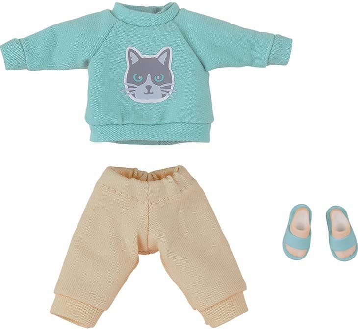PLAMOD Nendoroid Doll Outfit Set: Sweatshirt and Sweatpants (Light Blue) | 4580590173668
