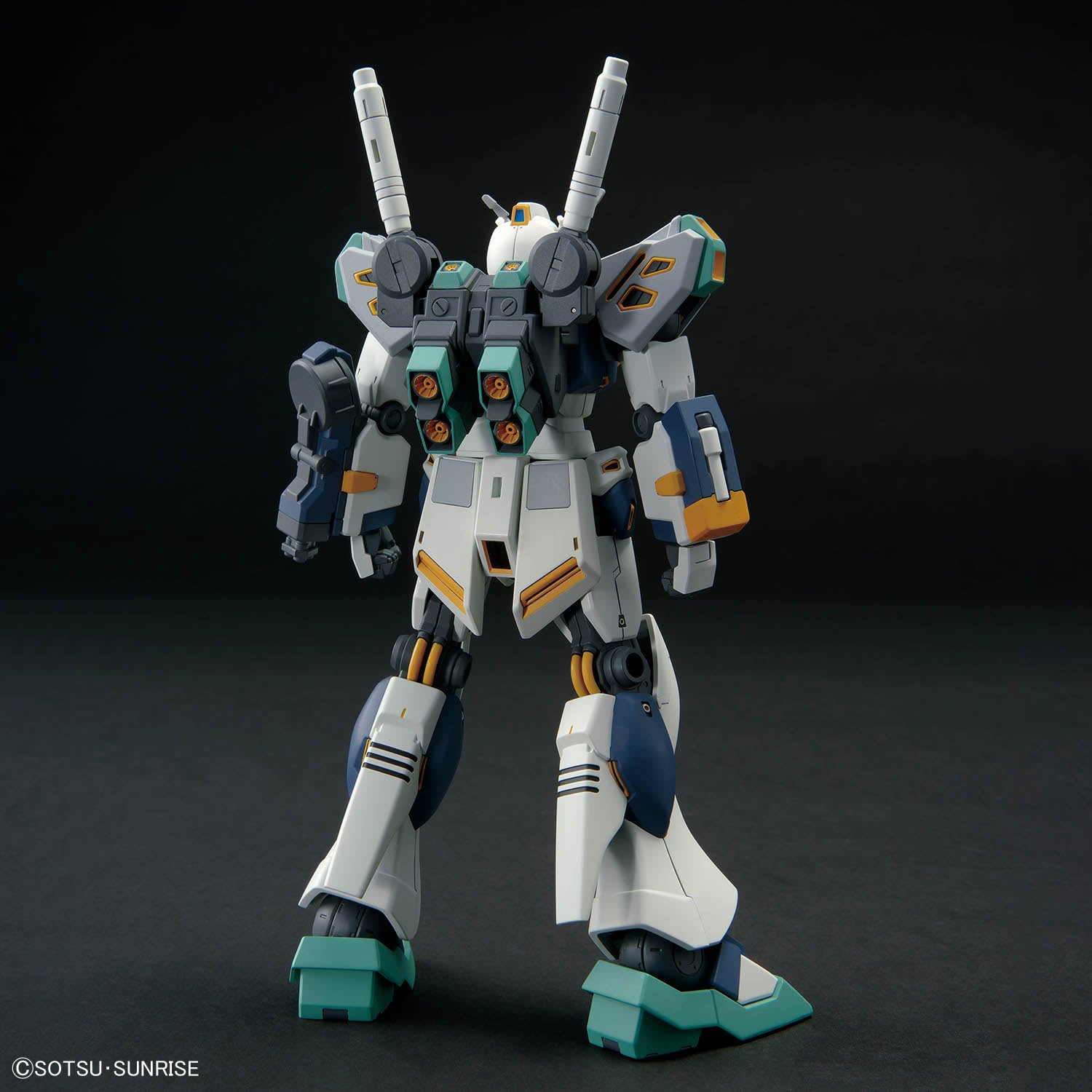 Mass Production Type Nu Gundam rear view showing backpack and thrusters — HG 1/144 Alyzeus kit
