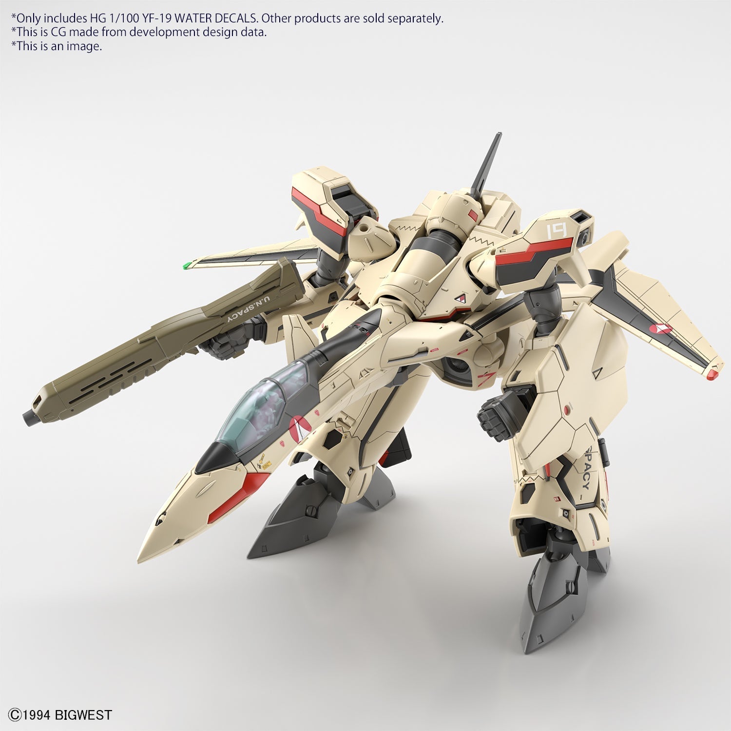 HG 1/100 YF-19 WATER DECALS