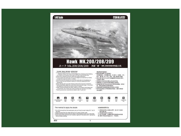Hobby Boss 1/48 Hawk MK.200/208/209 | 6939319217370