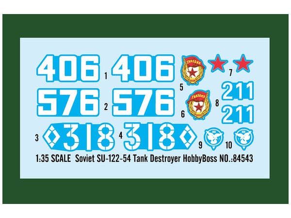Hobby Boss 1/35 Soviet SU-122-54 Tank Destroyer | 6939319245434