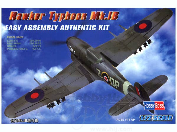 Hobby Boss 1/72 Hawker Typhoon Mk.IB Fighter | 6939319202321