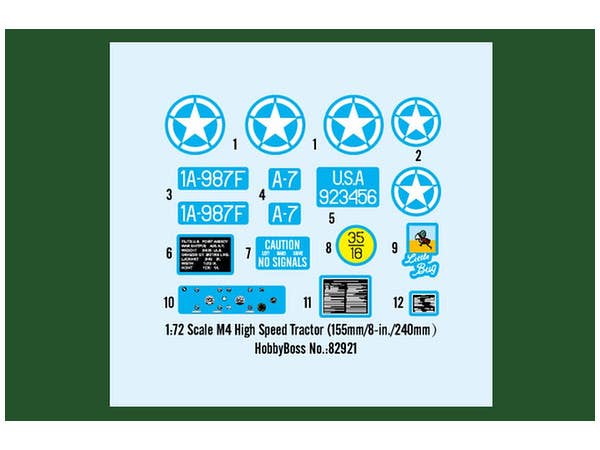 Hobby Boss 1/72 M4 High Speed Tractor (155mm/8-in./240mm) | 6939319229212