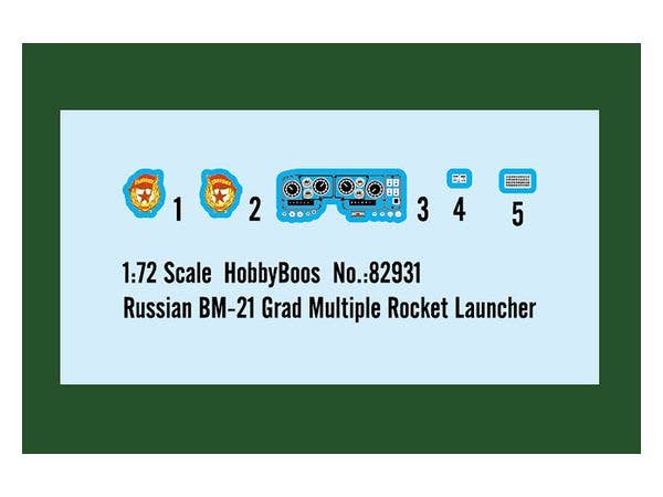 Hobby Boss 1/72 Russian BM-21 Grad Multiple Rocket Launcher | 6939319229311