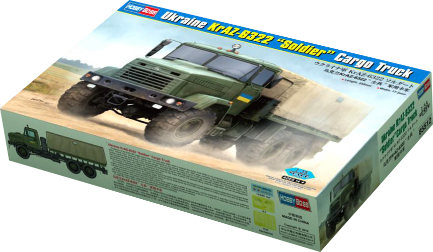 Hobby Boss 1/35 Ukraine KrAZ-6322 “Soldier” Cargo Truck | 6939319255129