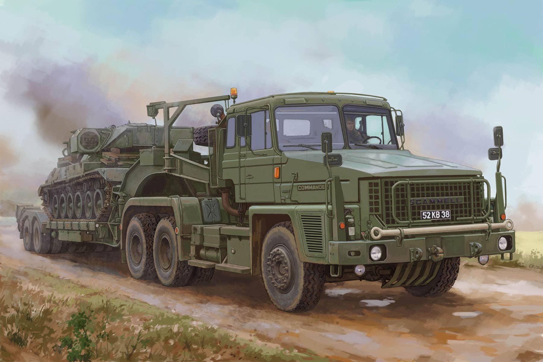 Hobby Boss 1/35 Scammell Commander with 62 tonne Crane Fruehauf semi-trailer | 6939319255273