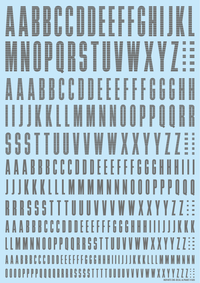 HiQ Parts CND Decal Alphabet Gray (1pc) | 4573211371840