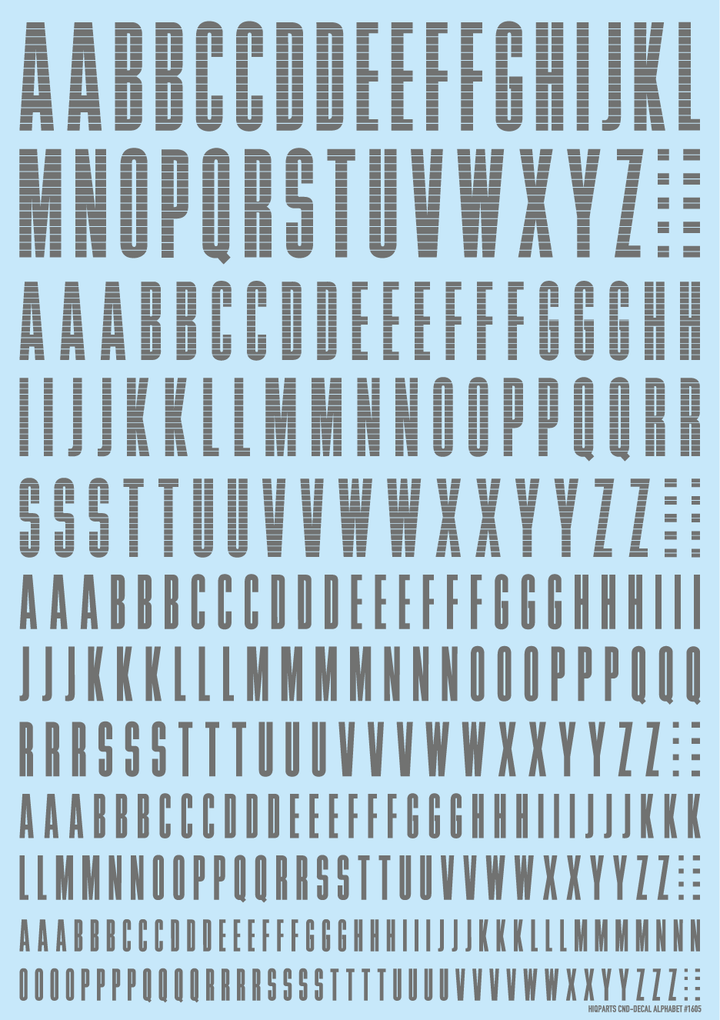 HiQ Parts CND Decal Alphabet Gray (1pc) | 4573211371840