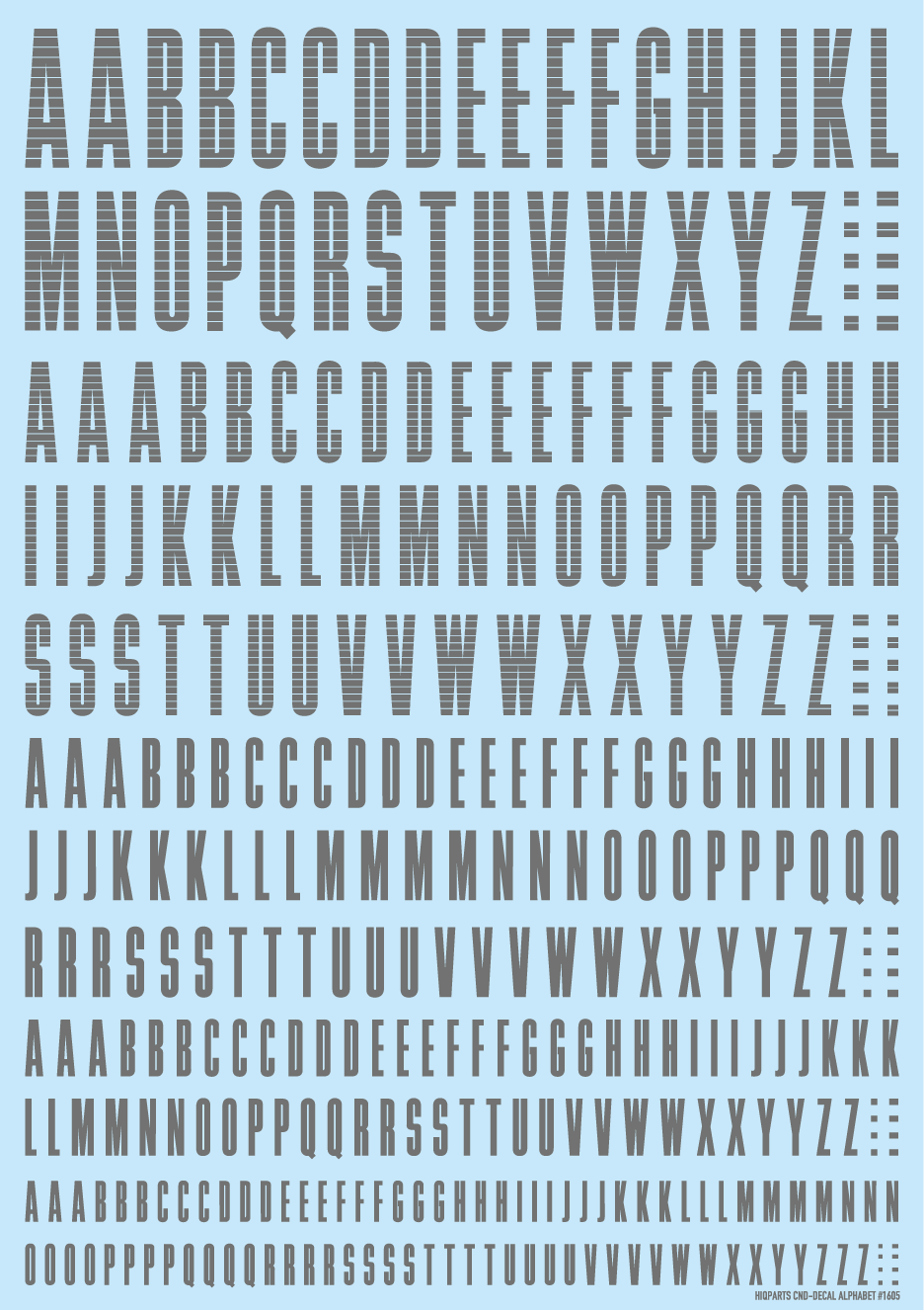 HiQ Parts CND Decal Alphabet Gray (1pc) | 4573211371840