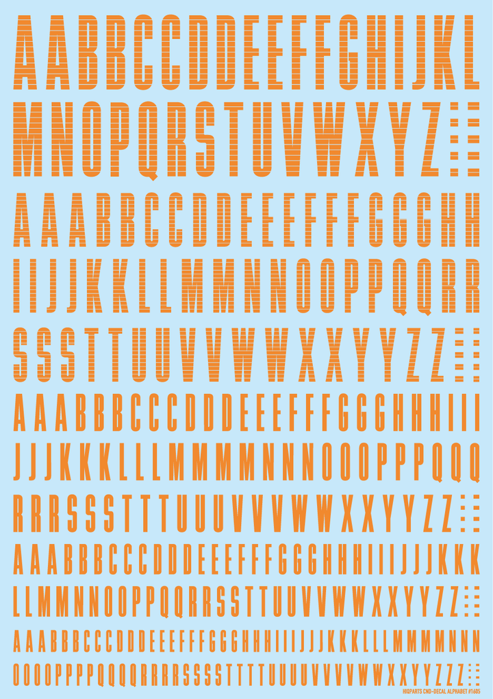 HiQ Parts CND Decal Alphabet Orange (1pc) | 4573211371857