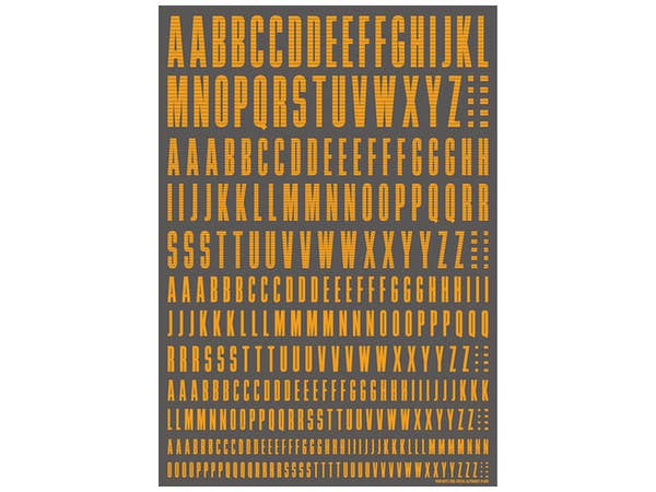 HiQ Parts CND Decal Alphabet Yeellowish Orange (1pc) | 4573211371864