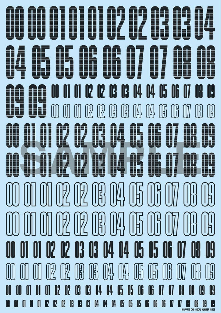 HiQ Parts CND Decal Number Dark Gray (1pc) | 4573211371970