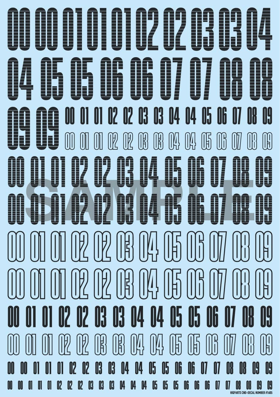 HiQ Parts CND Decal Number Dark Gray (1pc) | 4573211371970