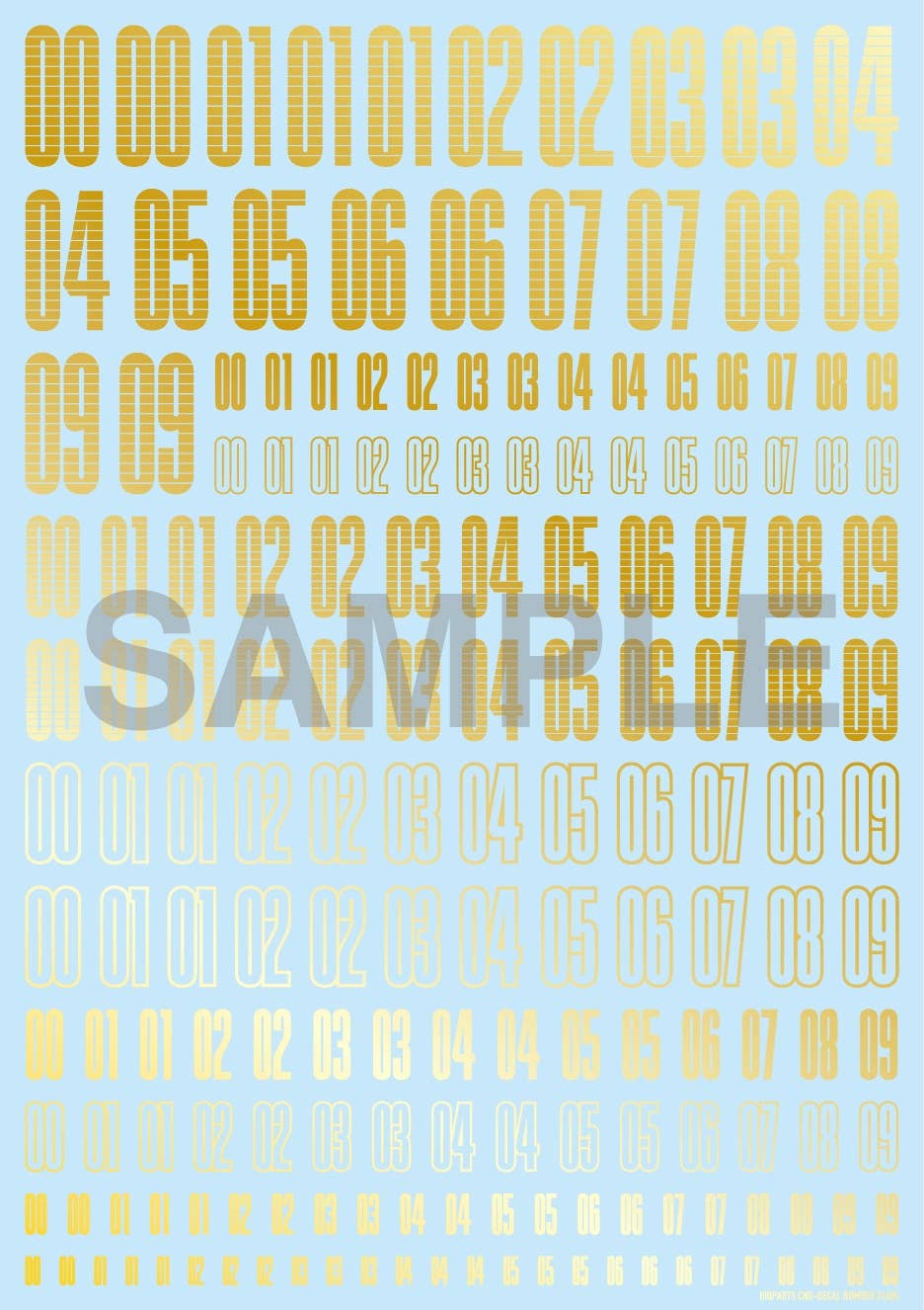 HiQ Parts CND Decal Number Gold (1pc) | 4573211371987