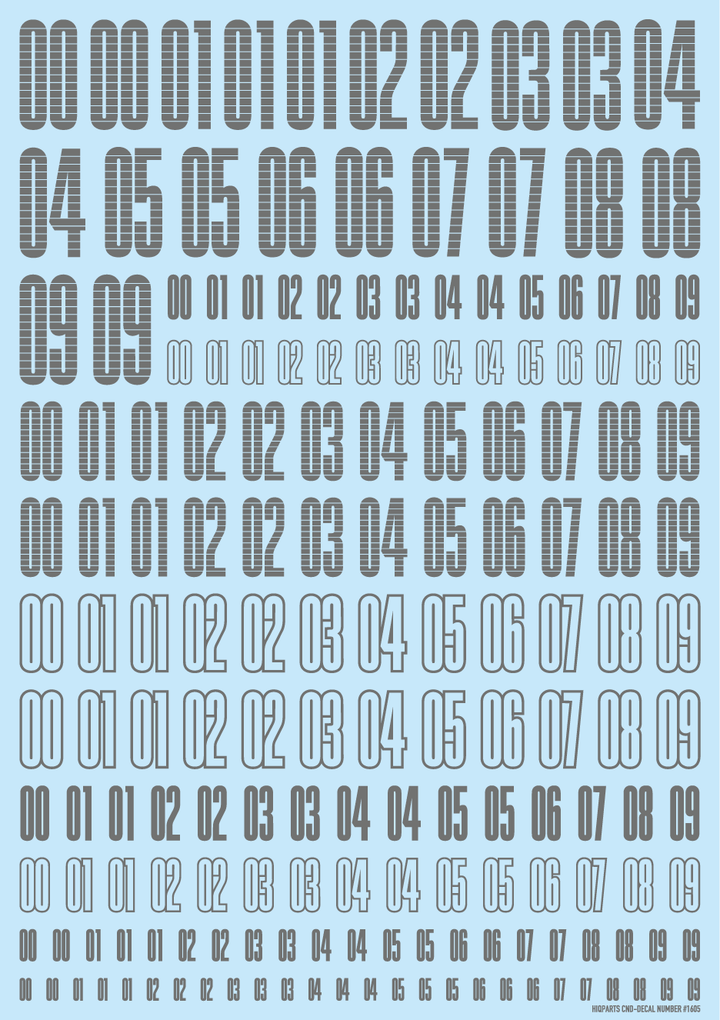 HiQ Parts CND Decal Number Gray (1pc) | 4573211371802