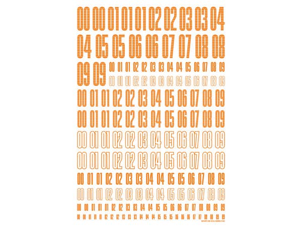 HiQ Parts CND Decal Number Orange (1pc) | 4573211371819