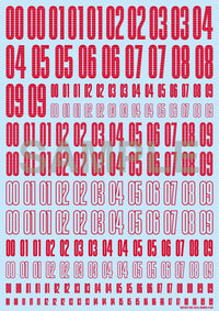HiQ Parts CND Decal Number Red (1pc) | 4573211371963