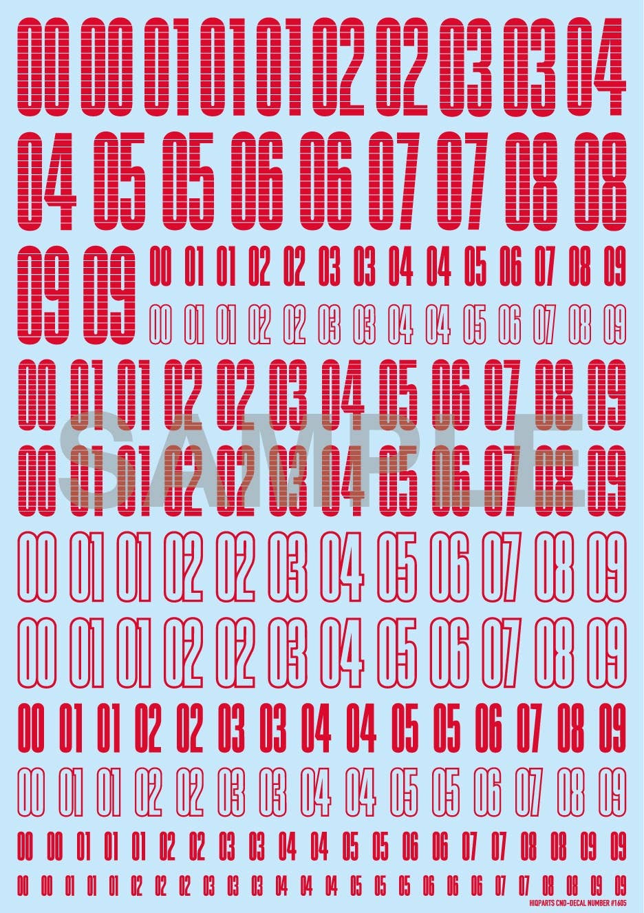 HiQ Parts CND Decal Number Red (1pc) | 4573211371963