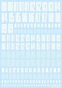 HiQ Parts CND Decal Number White (1pc) | 4573211371796
