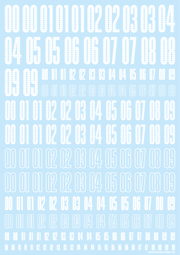 HiQ Parts CND Decal Number White (1pc) | 4573211371796