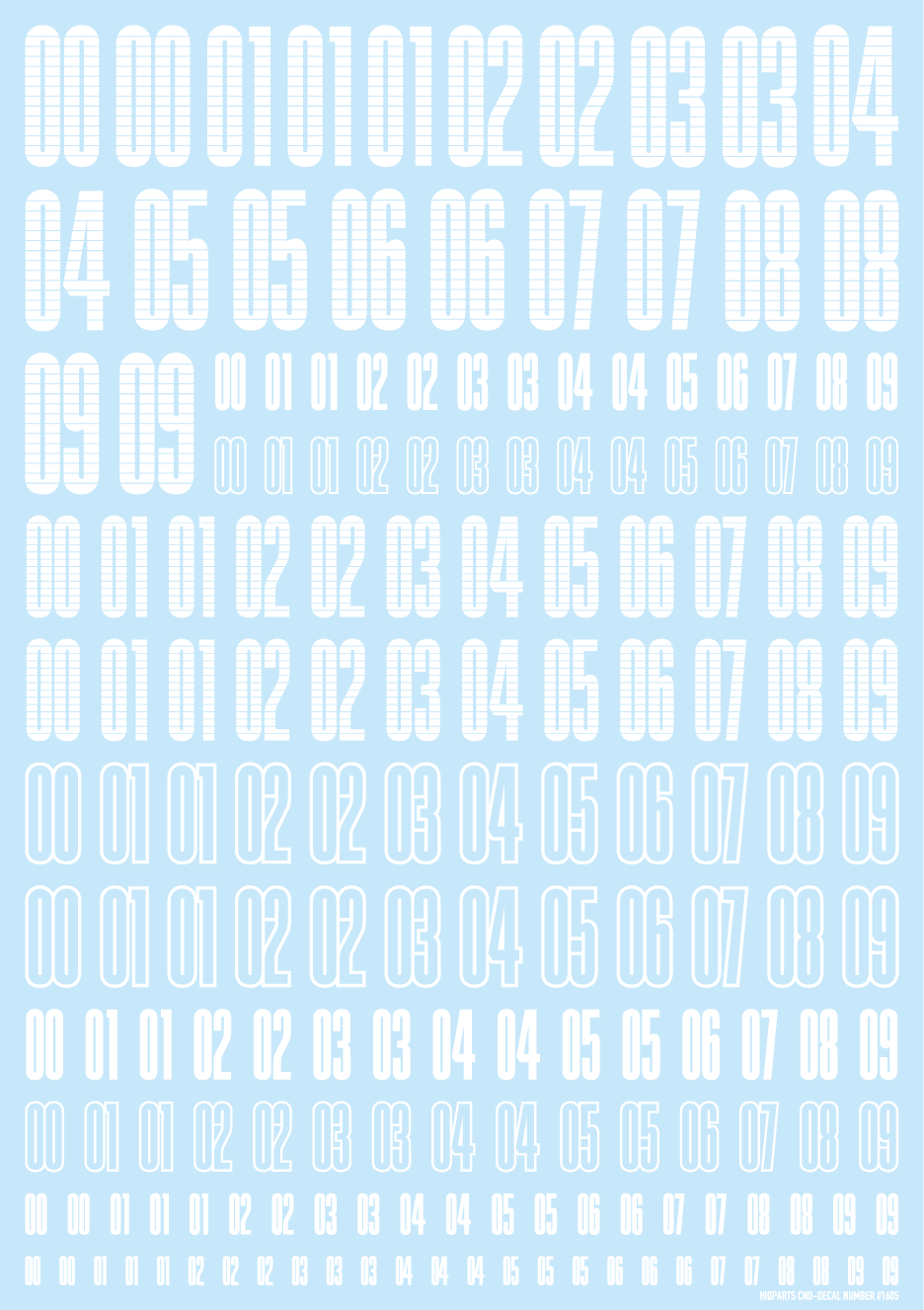 HiQ Parts CND Decal Number White (1pc) | 4573211371796