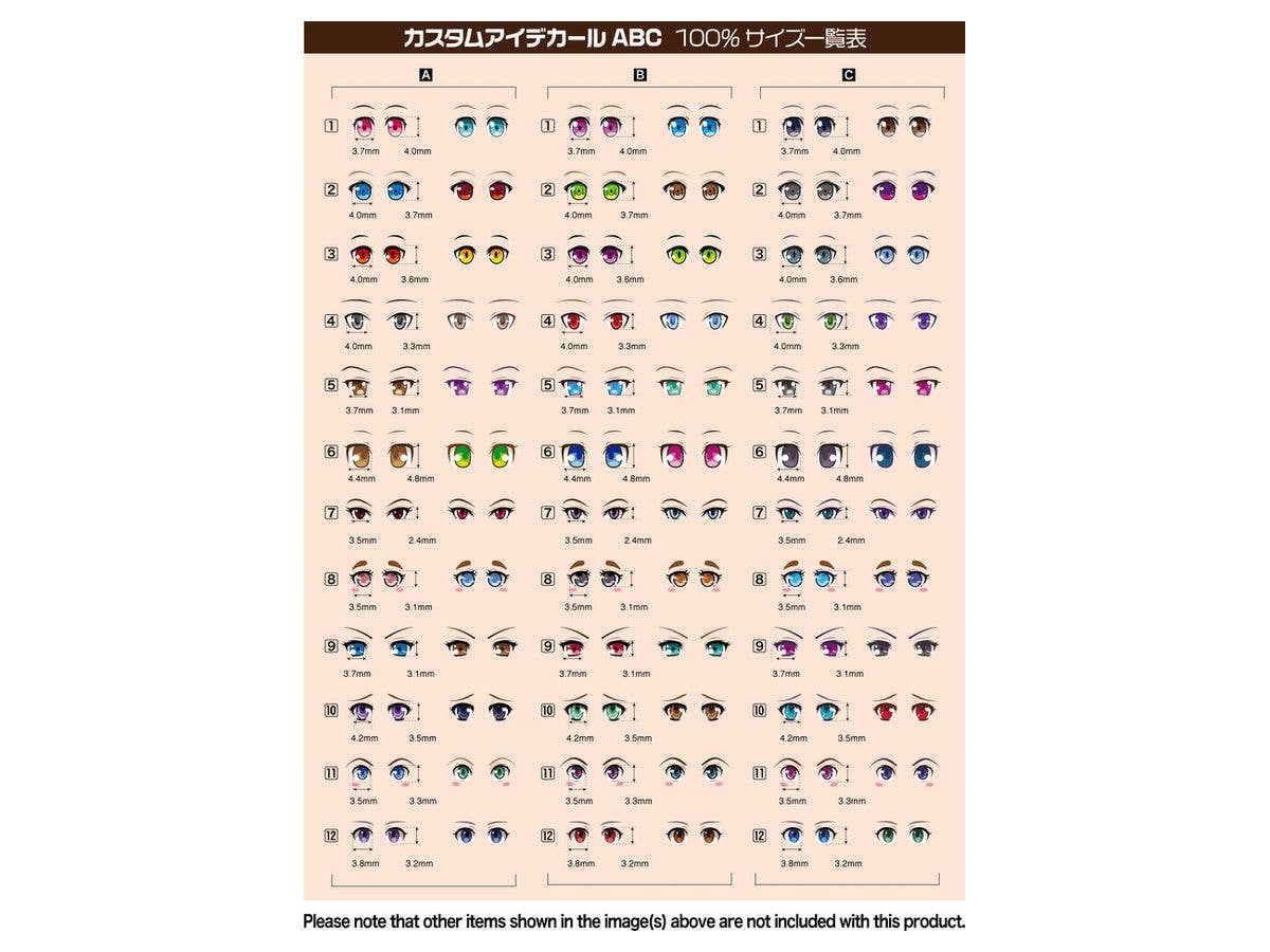 HiQ Parts Custom Eye Decal 1/12 3-A (1pc) | 4582370706714