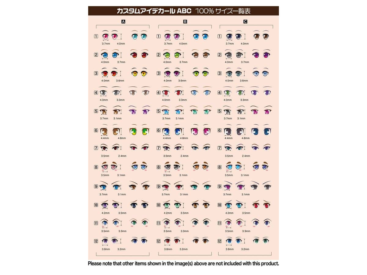 HiQ Parts Custom Eye Decal 1/12 10-C (1pc) | 4573211374230