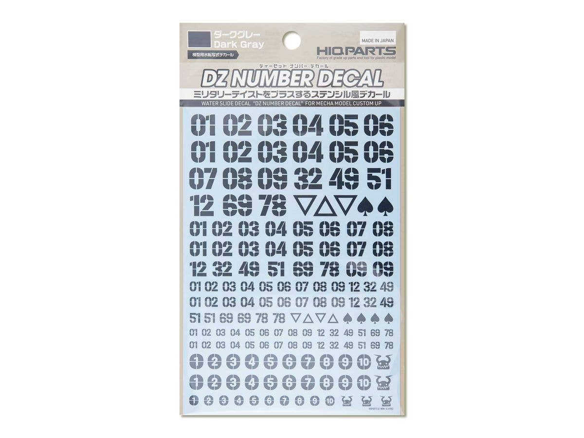 HiQ Parts DZ Number Decal Dark Grey (1pc) | 4573211374841