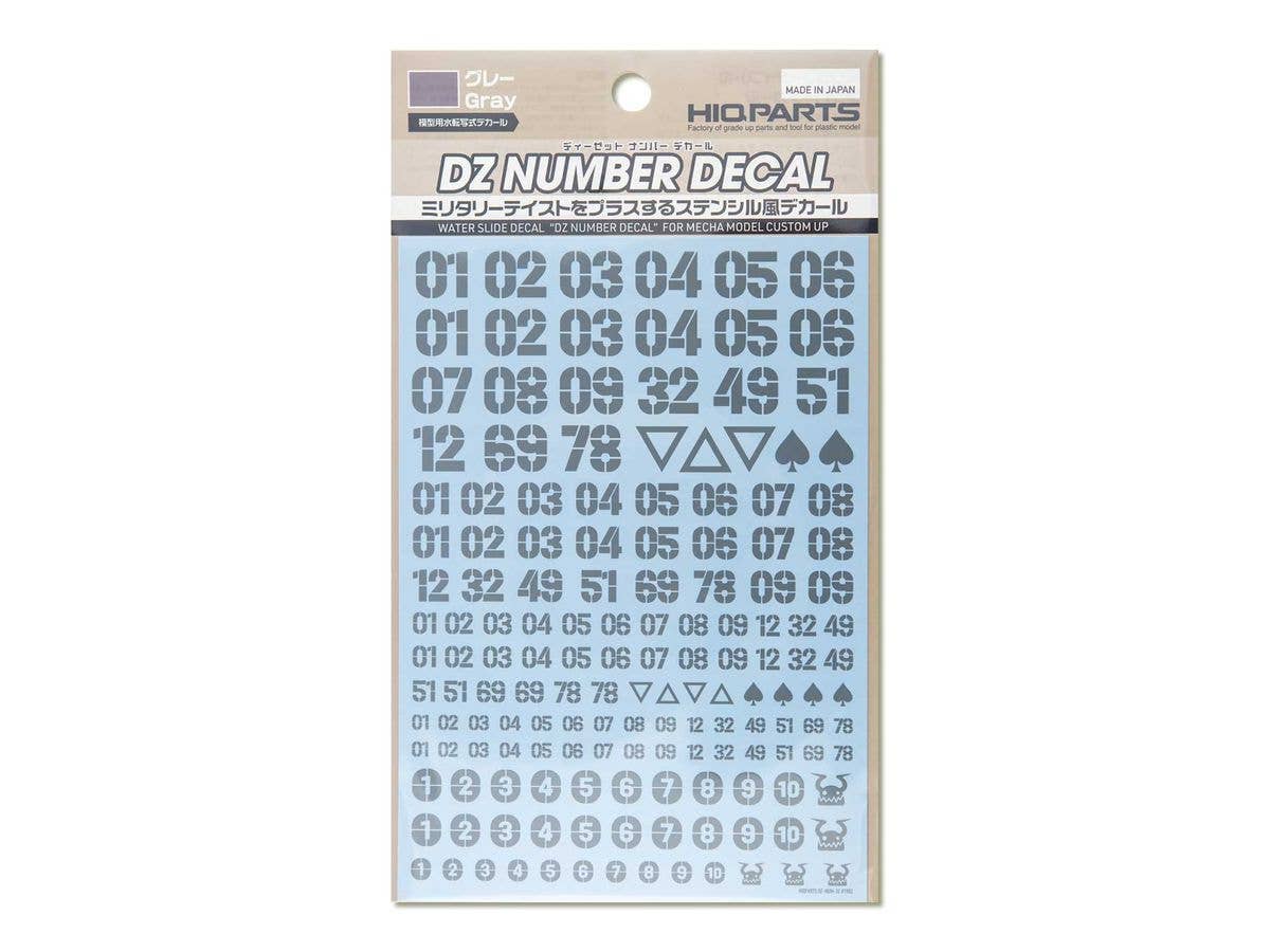 HiQ Parts DZ Number Decal Grey (1pc) | 4573211374834