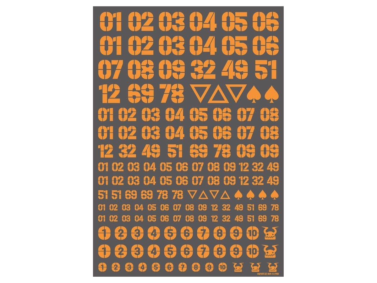HiQ Parts DZ Number Decal Orange (1pc) | 4573211375701