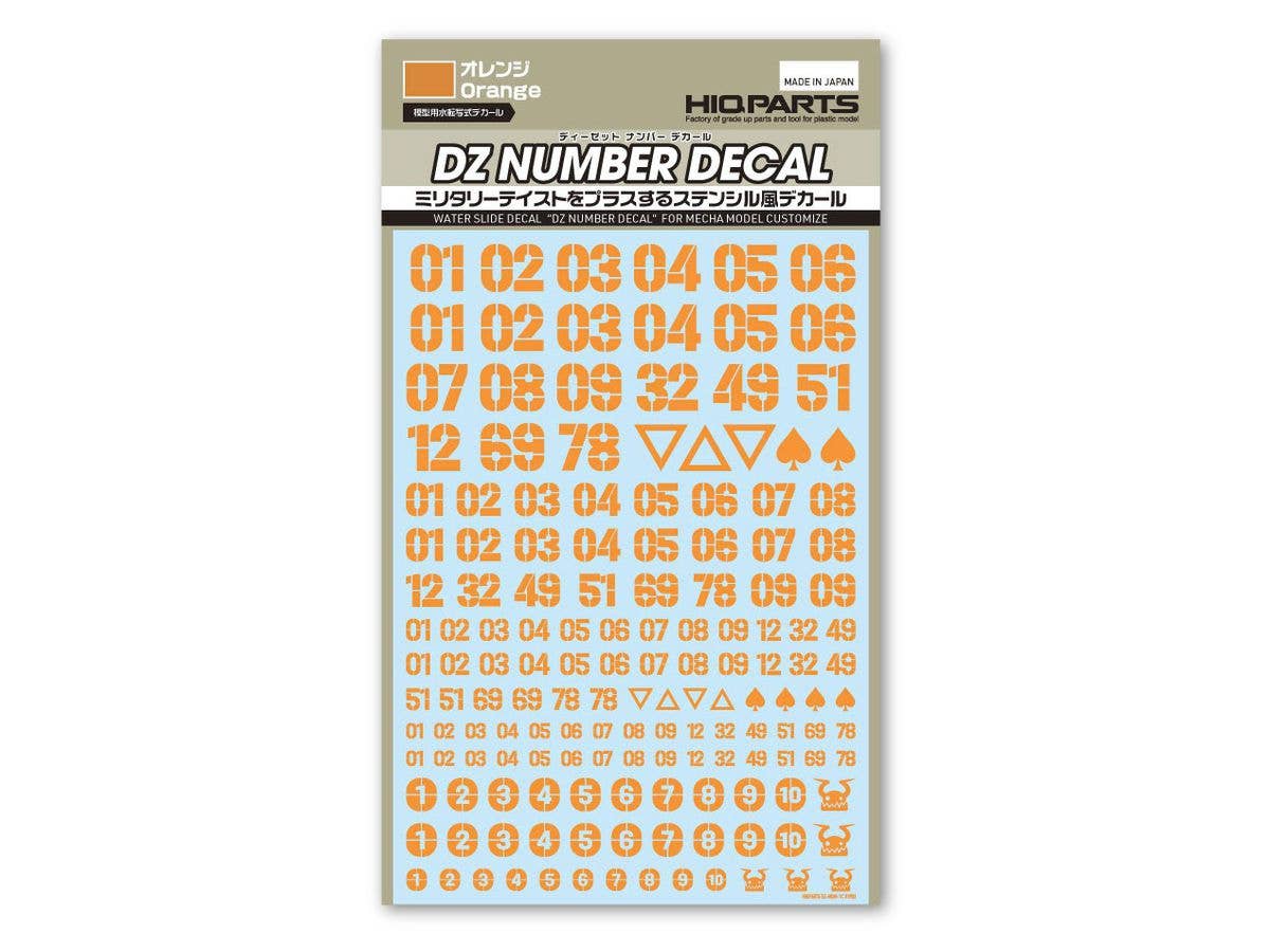 HiQ Parts DZ Number Decal Orange (1pc) | 4573211375701
