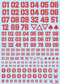 HiQ Parts DZ Number Decal Red (1pc) | 4573211375718