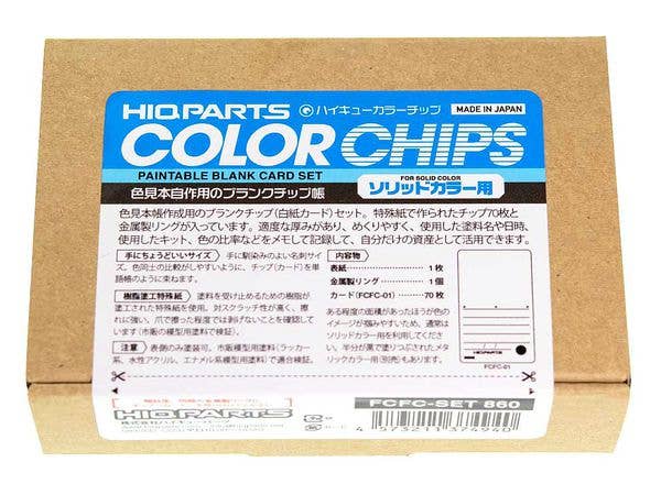 HiQ Parts Paintable Blank Color Chip Card Set for Solid Colors (70pcs) | 4573211374940