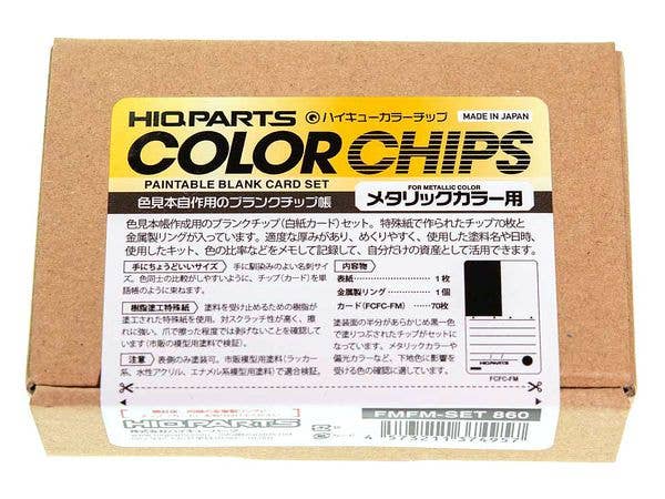 HiQ Parts Paintable Blank Color Chip Card Set for Metallic Colors (70pcs) | 4573211374957