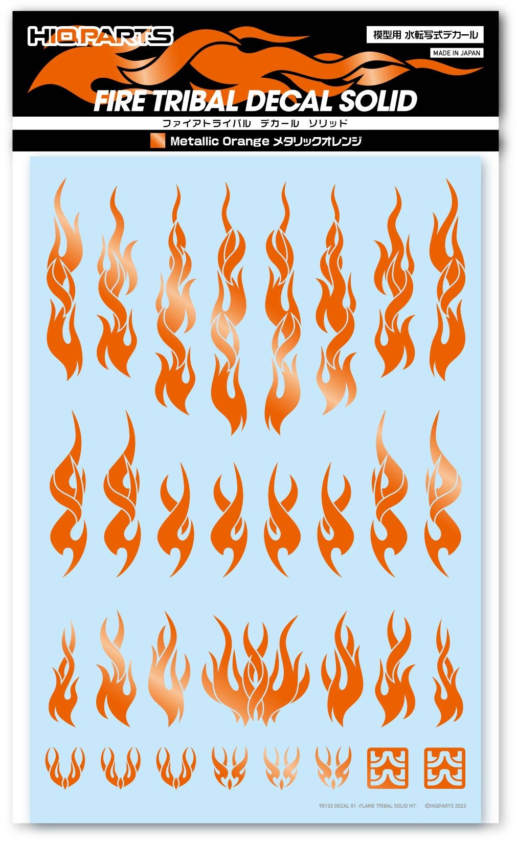 HiQ Parts Fire Tribal Decal Solid Metallic Orange Color (1 Sheet) | 4573211377521