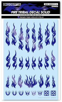 HiQ Parts Fire Tribal Decal Solid Metallic Violet Color (1 Sheet) | 4573211377538