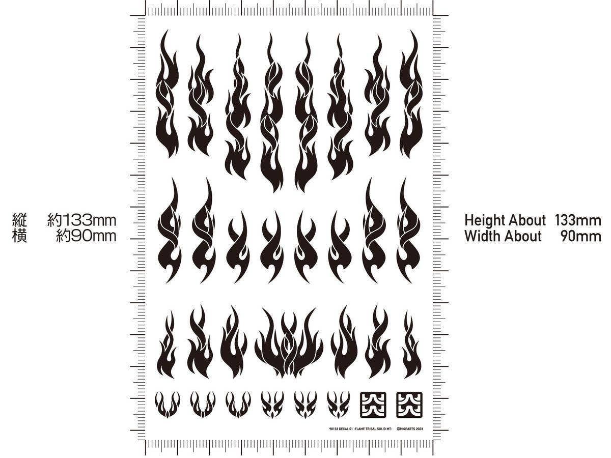 HiQ Parts Fire Tribal Decal Solid Metallic Violet Color (1 Sheet) | 4573211377538
